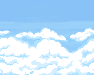 Pixel art of a blue sky